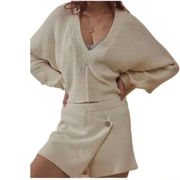Free People Primavera Skort Sweater Set in Ivory Large NWT - Picture 7 of 10